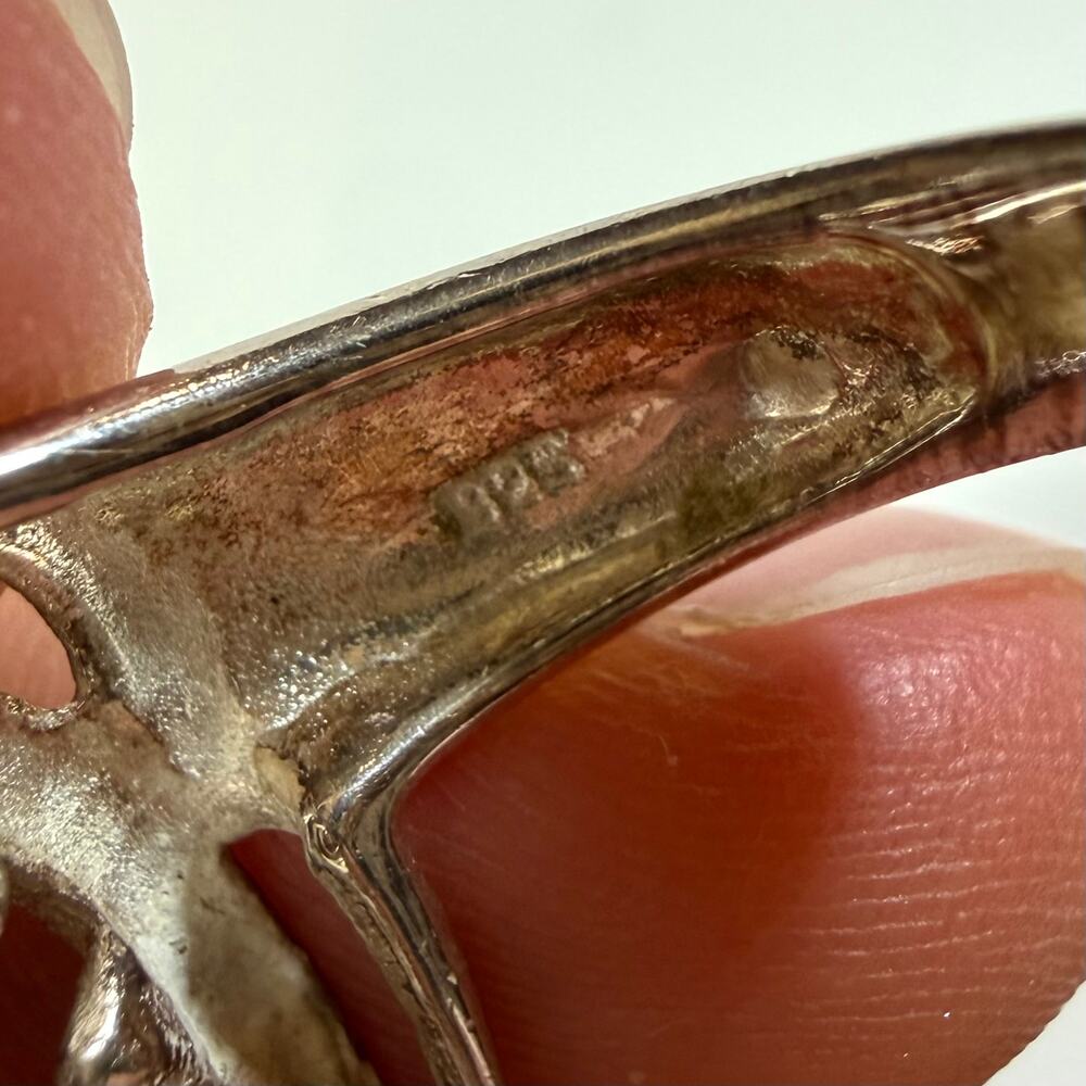 Vintage Sterling Silver 925 Wavy Ornate Spiral Swirl Statement Cocktail Ring 8.5 - Picture 4 of 8